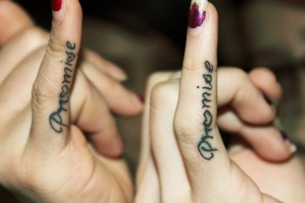 Promise Tattoo On Small Finger