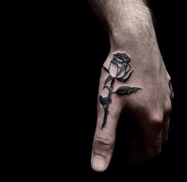 Rose Finger Tattoo