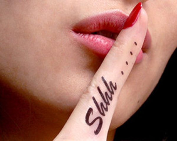 Shhh Tattoo Design On Finger