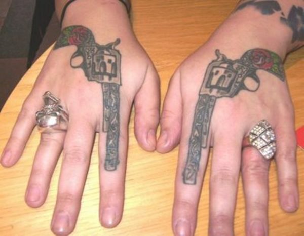 Stylish Gun Tattoo Design