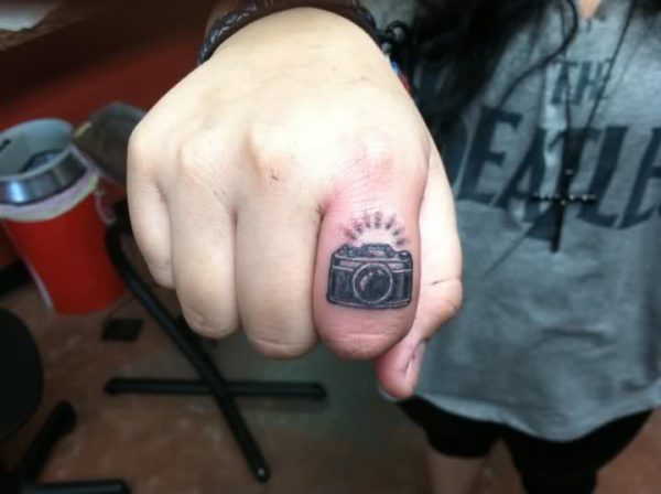 Sweet Camera Finger Tattoo