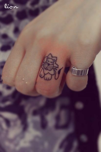 Sweet Lion Cartoon Tattoo