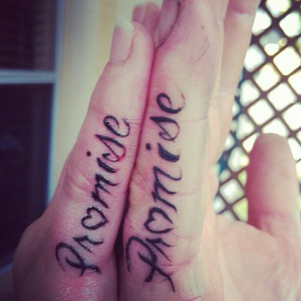 Trendy Promise Fingers Tattoo