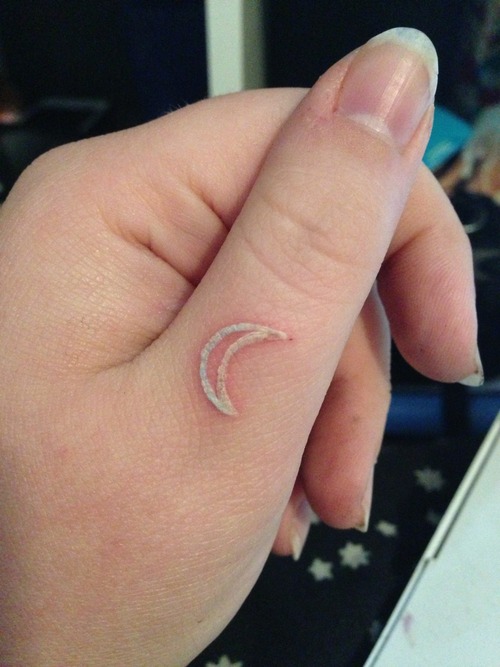 White Half Moon Tattoo