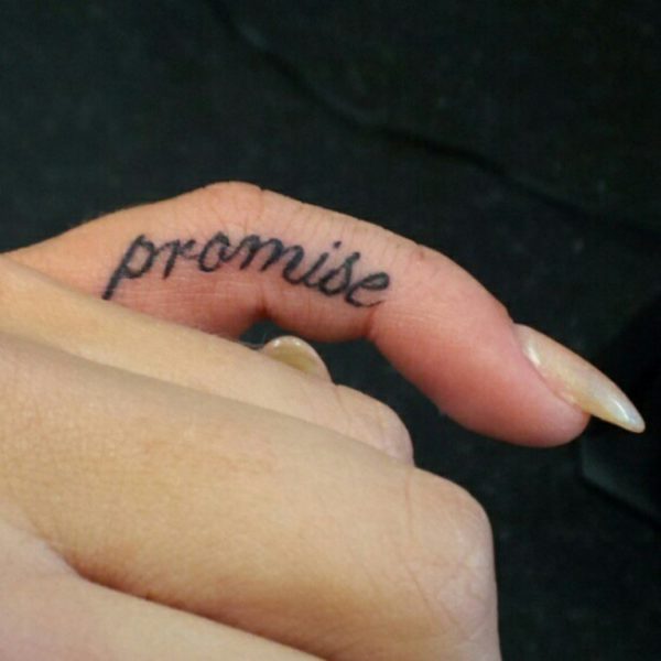 Wonderful Promise Tattoo On Finger