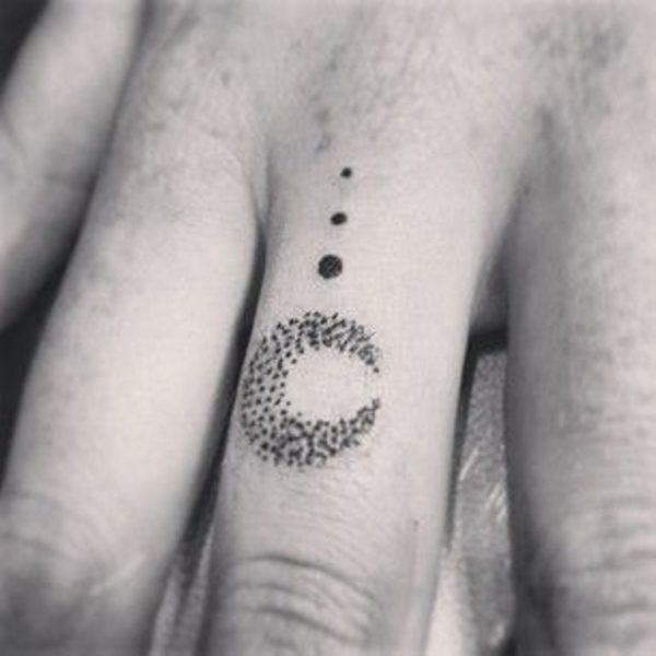 Workday Moon Tattoo On Finger